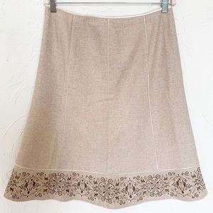 Ann Taylor Skirts | Tan Wool Blend Embroidered